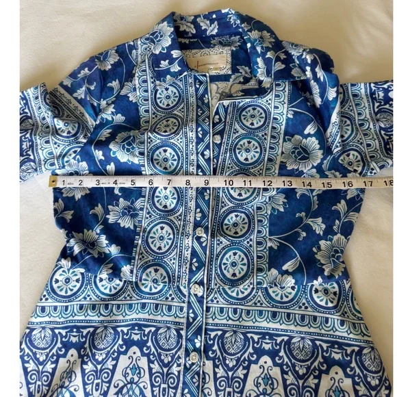Anthropologie Printed V-Neck Buttonfront Shirtdress XS - Picture 12 of 16